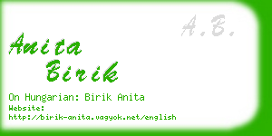 anita birik business card